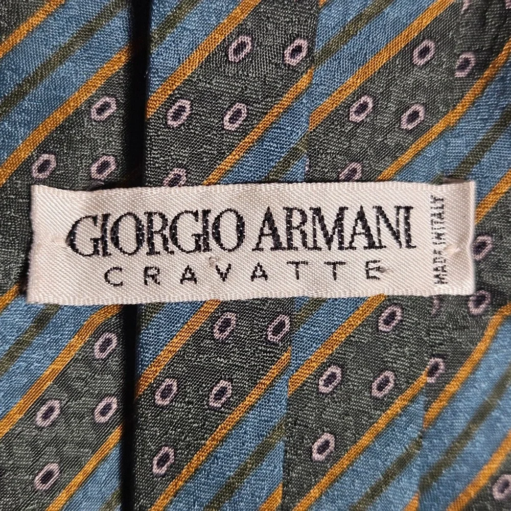 Giorgio Armani Cravatte Mens Silk Striped‎ Tie Neck Tie Italy Quiet Luxury